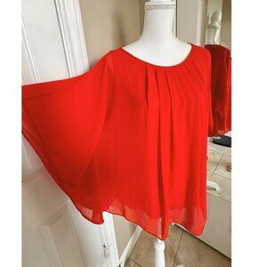 Max Studio Silk Double layer Top Size M